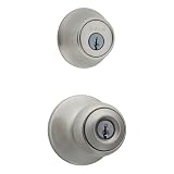 Kwikset 690P 15 CP Polo Knob and Single Cylinder Deadbolt Combo Pack, Satin Nickel
