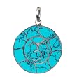 Sterling Silver Om Pendant with Turquoise Inlay