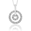 10K White Gold 0.15 ct. Diamond Pendant with Chain