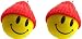 Happy Smiley Yellow Face w/ Red Hat Car Truck SUV Antenna...