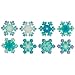Snowflakes Edible Assortment Decorations Cupcake & Cake Toppers Blue - 12 Count with Snowflakes Stickers