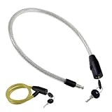 Compact Steel Cable Bike Lock Immobolizer - Keyed Lock - PVC Jacket