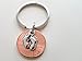 Baby Feet Charm Layered Over 2016 Penny Keychain; Mother's Keychain, Father's Keychain