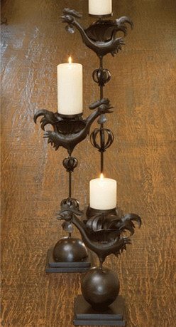 Crowing Rooster Candlestick Medium