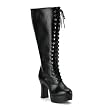 Womens PLUS SIZE 4 Inch Sexy WIDE WIDTH WIDE CALF Knee High Boot Black Platform