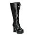 Womens PLUS SIZE 4 Inch Sexy WIDE WIDTH WIDE CALF Knee High Boot Black Platform