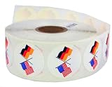 Germany USA Flag Sticker Roll
