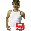HERMKO 3000 5er Pack Herren Tank Top Classic Unterhemd wei� kochfest Muskel Shirt Tr�gershirt aus 100% Baumwolle in Feinripp (glatt)