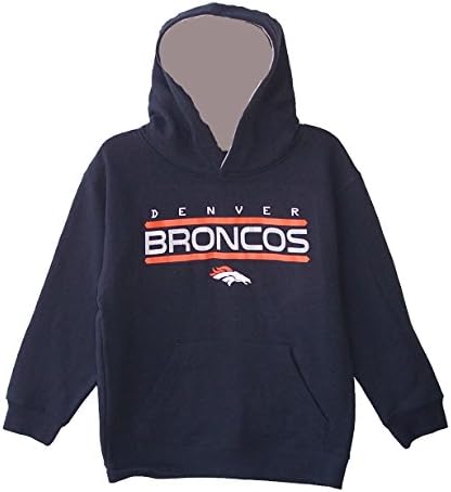 Denver Broncos Youth Size X-Large (18/20) XL Fleece Hooded Kids Sweatshirt NFL - Navy Blue