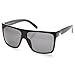 Large Retro Black Square Flat Top Aviator Sunglasses (Black)