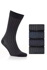4 Pairs of Collezione Needle Stripe Socks [T10-2189-S]