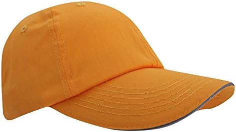 Result Unwashed Fine Line Cotton Baseball Cap With Sandwich Peak (One Size) (Ochre/Heather)