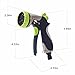Garden Hose Nozzle, CrystalMX Garden Spray Gun Water Hose Head Nozzle with 8 Pattern Adjustable, Heavy Duty Metal Construction for Lawns Plants & Shrubs Washing Cars Pets