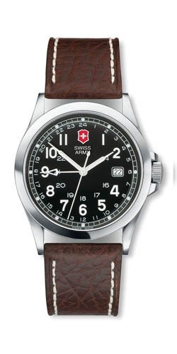 Victorinox Swiss Army Mens Infantry 2nd Time Zone Leather Watch #24798