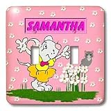 SmudgeArt Girl Name Designs - Samantha - Decorative Name Specific Childrens Art - Light Switch Covers - double toggle switch