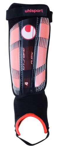 uhlsport Kinder Schienbeinsch&uuml;tzer Tri Safe Flex, schwarz/fluororange/silber, XS, 100673503