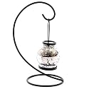 WindsorTech - Single Hanging Metallic Glass Lantern, Silver