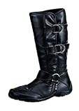 Zoom Produkt-Bild: HIS Lederstiefel Damenstiefel Leder Stiefel SCHWARZ