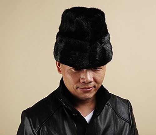 Xinyian Imitate Mink Faux Fur Pointy Hat Camping Trapper Winter Snow Warm Black