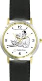Habit 2 - Goal, Straight A's (English Text) - DELUXE TWO-TONE WATCH from THE 7 HABITS - WATCH COLLECTION BY WATCHBUDDY&reg; - Arabic Numbers - Black Leather Strap-Size-Children's Size-Small ( Boy's Size & Girl's Size )