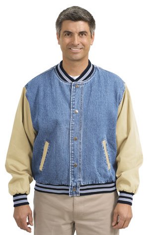 Port Authority Denim and Letterman Jacket