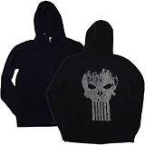  : Punisher Distressed Logo Zip Front Hooded Sweatshirt by Junk Food