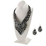 Gift Set: Syd's Bib Necklace and Earring Set - Black