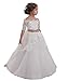 CoCoBridal Lace Flower Girls Dresses Girls First Communion Dress Princess Wedding (6, White)
