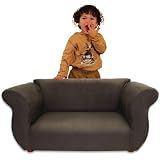 Fantasy Furniture Fancy Microsuede Sofa, Black