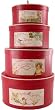 Victorian style French set of 4 oval nesting hat boxes with romantic labels