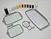 Embroidery Machine Hoop Starter Bundle SET w/ Placement Grids for Brother PE-700, PE700II, PE-750D, PE-770, PE-780D, PE-790 Innovis 1000, Innovis 1200, Innovis 1250D, PC-6500, PC-8200, PC-8500 And Babylock Ellure, Emore and Esante from THREADNANNY