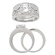 Filligree CZ Wedding Set With 8mm CZ Filligree CZ Wedding Set With 8mm CZ