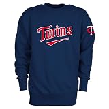 Minnesota Twins Crewneck Tackle Twill Fleece by Majestic Athletic