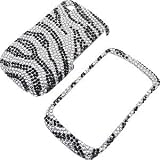 Rhinestones Shield Protector Case for BlackBerry Curve 8520 8530, Zebra Stripes Full Diamond