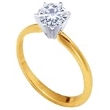 Stunning! Women’s 18k Yellow-gold 6.50mm Moissanite Solitaire Engagement Ring by Vicky K Designs – 4.5 41OlvCR1EXL. SL160 0.30Ct Diamond Engagement Ring 14k W/Gold BEAUTIFUL
