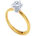 Stunning! Women's 18k Yellow-gold 6.50mm (1 CT) Moissanite Solitaire Engagement Ring by Vicky K Desi