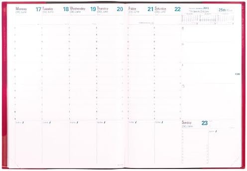 Quo Vadis Prenote 2439 For Year 2015 Soho Raspberry 8 1/4" x 11 5/8" (21 x 29.7 cm) Large Weekly Desk with Daily Notes with Address Book Plain Edge Made in the USA