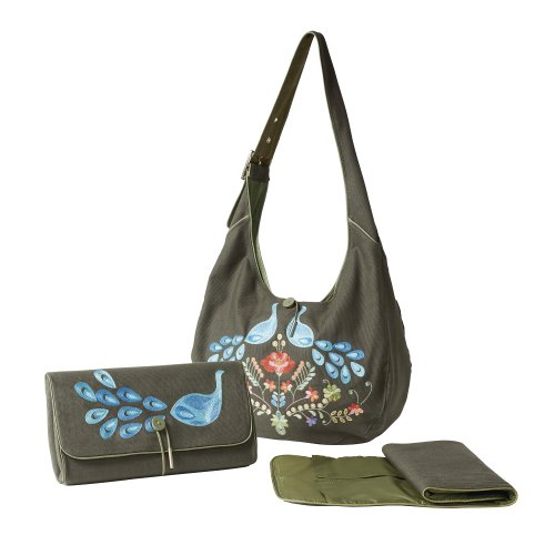 Reviews Serena & Lily Deluxe Peacock Diaper Tote, Army Green