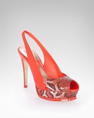 Zahara Snake Print Leather Slingback Sandal