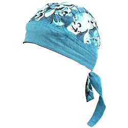 Fitted Bandana Fitted Du Rag Wrap Headwrap Skull Blue
