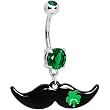 Green Clover Mustache Belly Ring