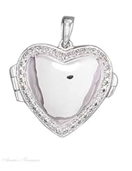 Sterling Silver Heart Shaped Illusion Locket Pendant
