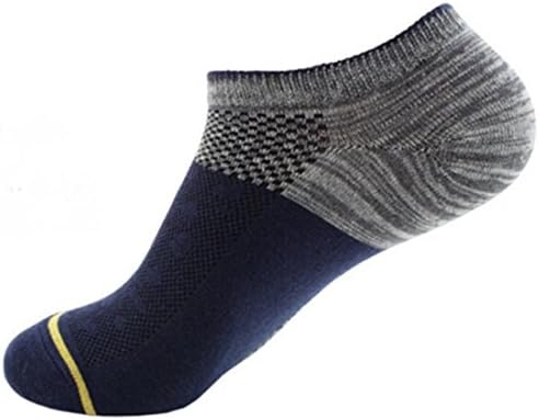 Langxi Men's Multicolor No Show Athletic Running Sneaker Socks (Shoe:6-11, Navy)