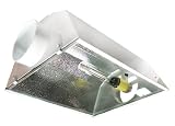 Hydroponic Little Sun Air Cool 6 Panel German Aluminum Hood Reflector w/ 6'' Ducts and Fully Covered Glass Panel