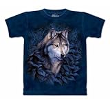 Wolf in Blue Foliage T-shirt by The Mountain,XXXL