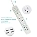 ISELECTOR 4-Outlet Surge Protector with 4 USB Output Power Strip Charging Station - 5 Feet Cord