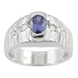 14K White Gold Man's Tanzanite and Diamond Ring