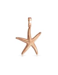 Valentines Day Gifts Bling Jewelry Nautical Starfish Pendant Rose Gold Vermeil