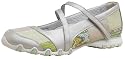 Skechers Womens Bikers Flip Up Trainer Silver/Green