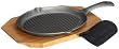 Danesco Cast Iron Fajita Pan with Bamboo Platter and Cloth Handle Mitt